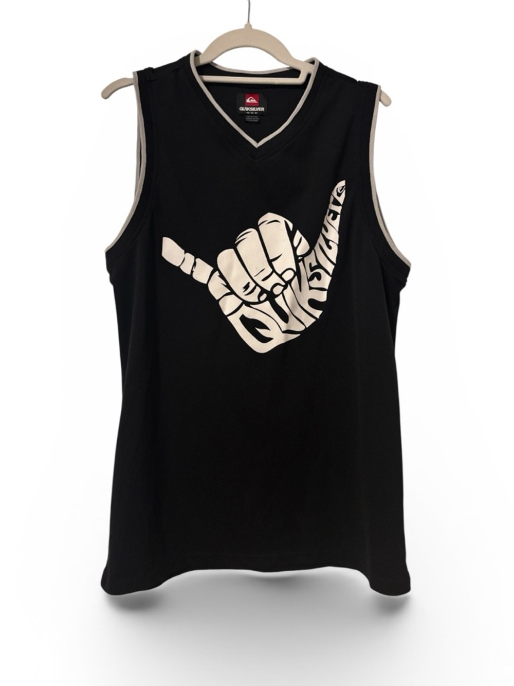 Quiksilver Men’s M Black and White Logo Crew Neck skater Tank